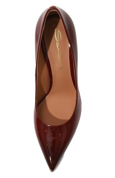 Женские кожаные туфли SANTONI бордового цвета, арт. WDSG70944HI2NVAA | Фото 6 (Драгоценные камни: Проставлено; Материал сплава: Проставлено; �Подошва: Плоская; Каблук высота: Высокий; Материал внутренний: Натуральная кожа; Материал внешний: Натуральная кожа; Каблук тип: Шпилька)