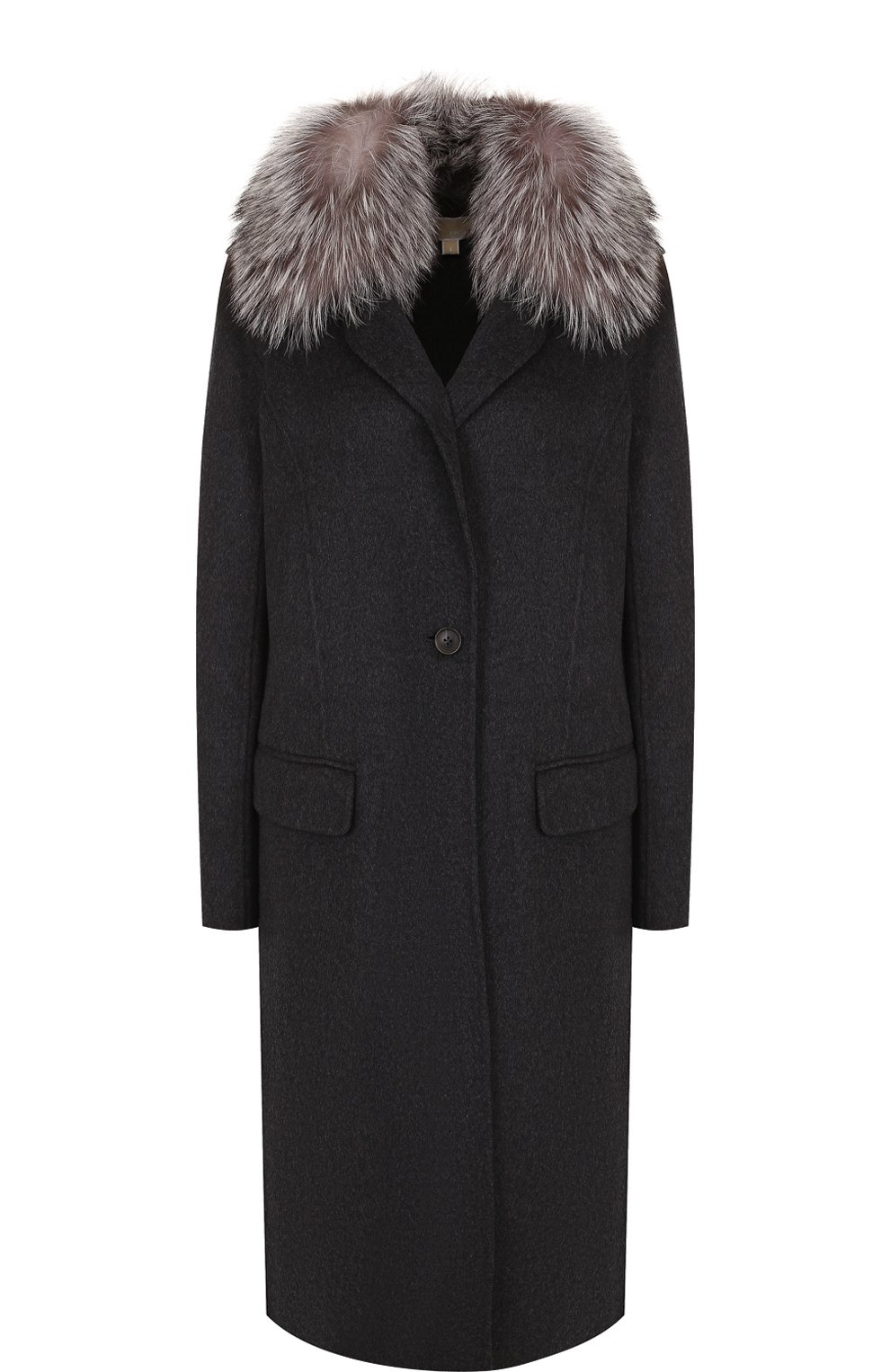 Однотонное пальто прямого кроя с мехом MICHAEL MICHAEL KORS, арт. MF72HRK787, фото 1