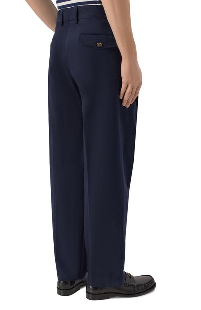 Хлопковые брюки DOLCE & GABBANA темно-синего цвета по цене 125500 руб., арт. GP108T/FUF0G, фото 4 Хлопковые брюки DOLCE & GABBANA, арт. GP108T/FUF0G, фото 4
