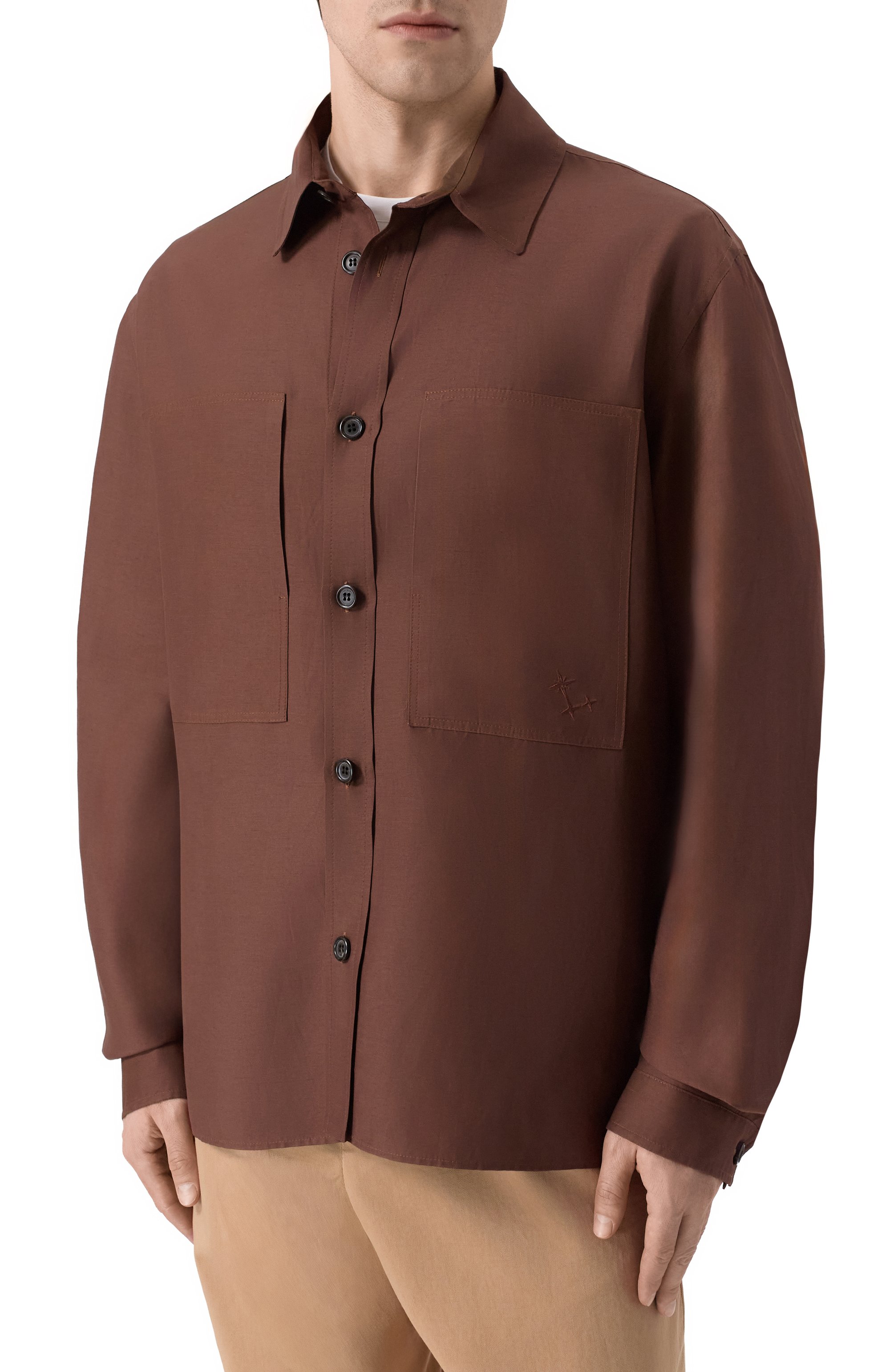 Рубашка из вискозы и льна LANEUS, арт. S6LAMASI072, ф ото 3