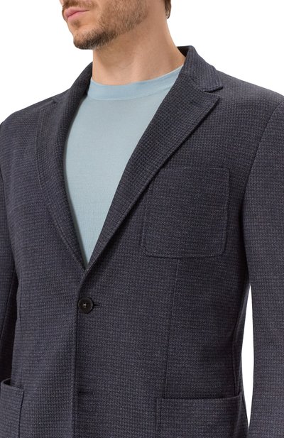 Пиджак из хлопка и шерсти CANALI темно-синего цвета по цене 113500 руб., арт. J0147/JJ02852, фото 5 Пиджак из хлопка и шерсти CANALI, арт. J0147/JJ02852, фото 5