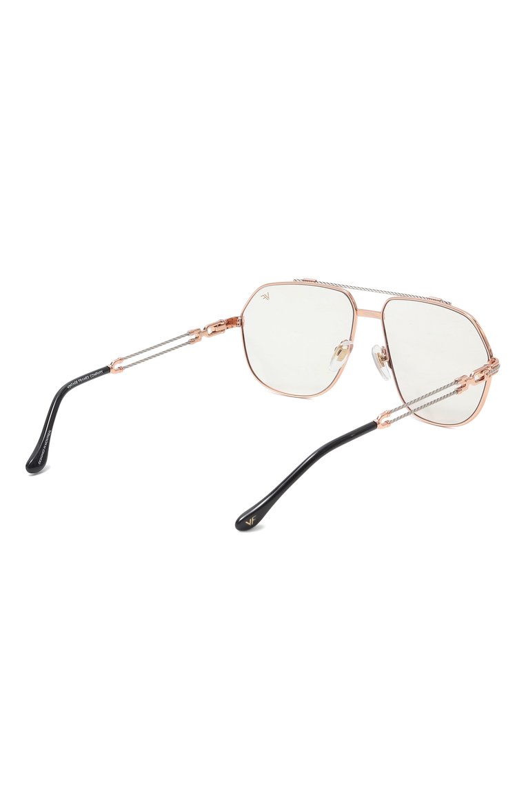 Женские солнцезащитные очки VINTAGE FRAMES серого цвета, арт. B0SS D0UBLE R0PE 18KT TW0-T0NE G0LD/LIGHT C0NCRETE | Фото 5 (Тип очков: С/з; Материал: Металл; Кросс-КТ: С/з-унисекс; Очки форма: Авиаторы; Оптика Гендер: оптика-унисекс)
