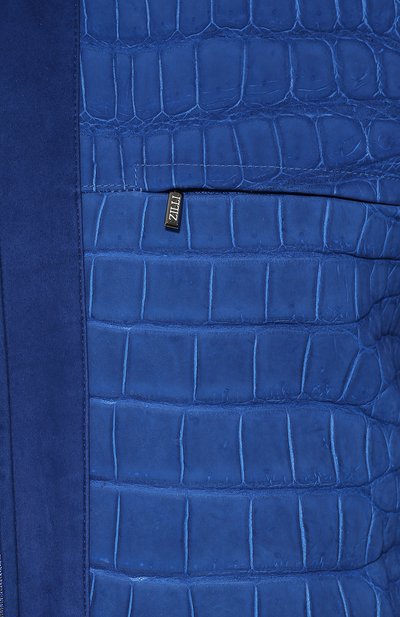 Кардиган из смеси хлопка и шелка с отделкой из кожи крокодила ZILLI, арт. MBR-BL155-LUCR1/ML02/CNIL, фото 5