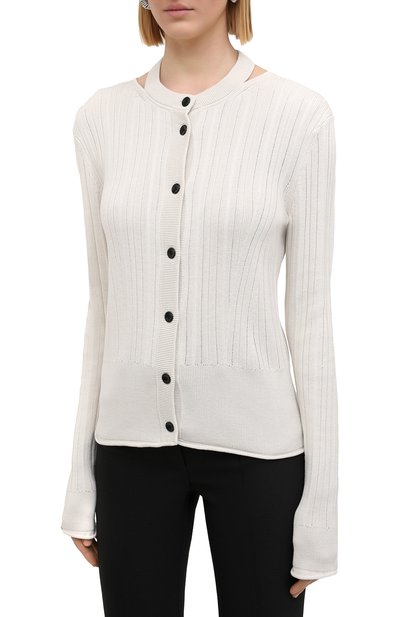 Кардиган из хлопка и шелка PROENZA SCHOULER WHITE LABEL светло-бежевого цвета по цене 47850 руб., арт. WL2117559-KS054, фото 3 Кардиган из хлопка и шелка PROENZA SCHOULER WHITE LABEL, арт. WL2117559-KS054, фото 3