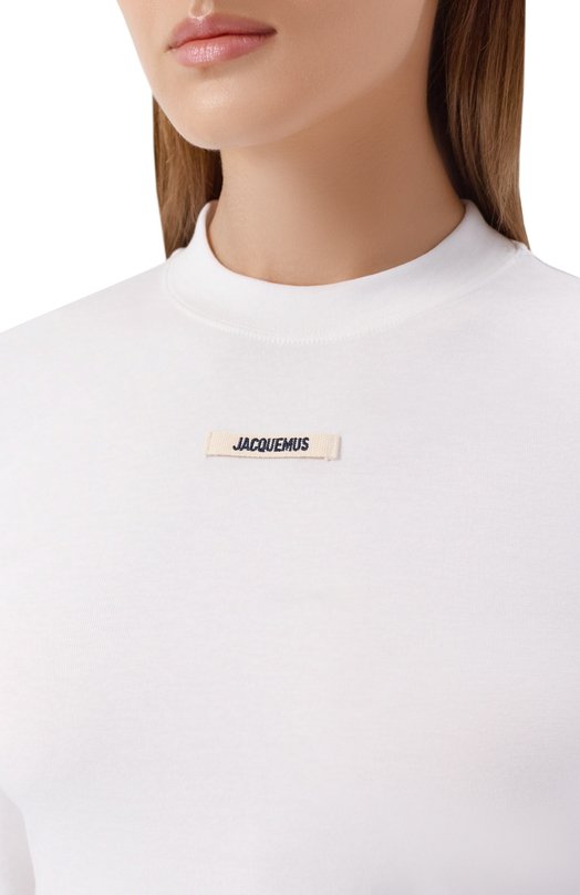 Хлопковый лонгслив Jacquemus 24ETSW00155/AJ00124 Белый  24ETSW00155/AJ00124 Фото 5