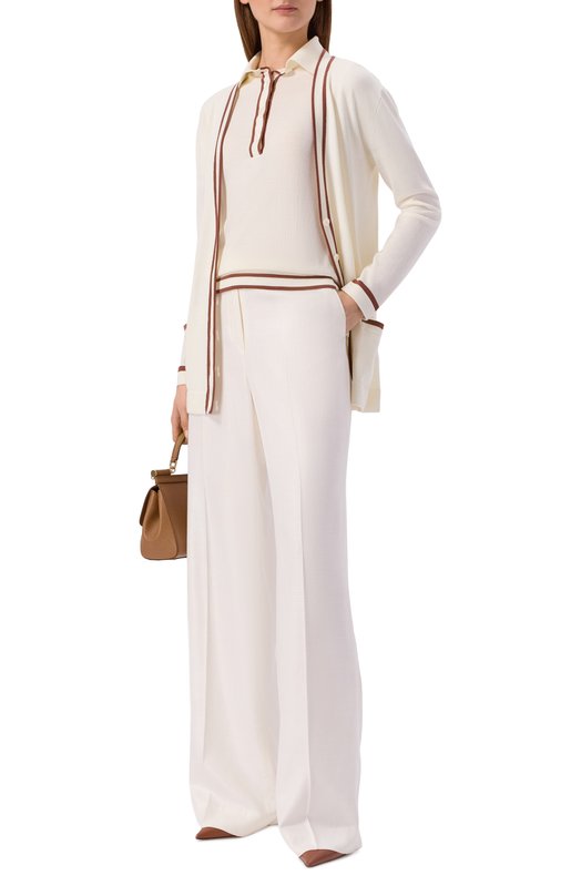 Шерстяной кардиган Kiton D61701 Кремовый  D61701 Фото 2