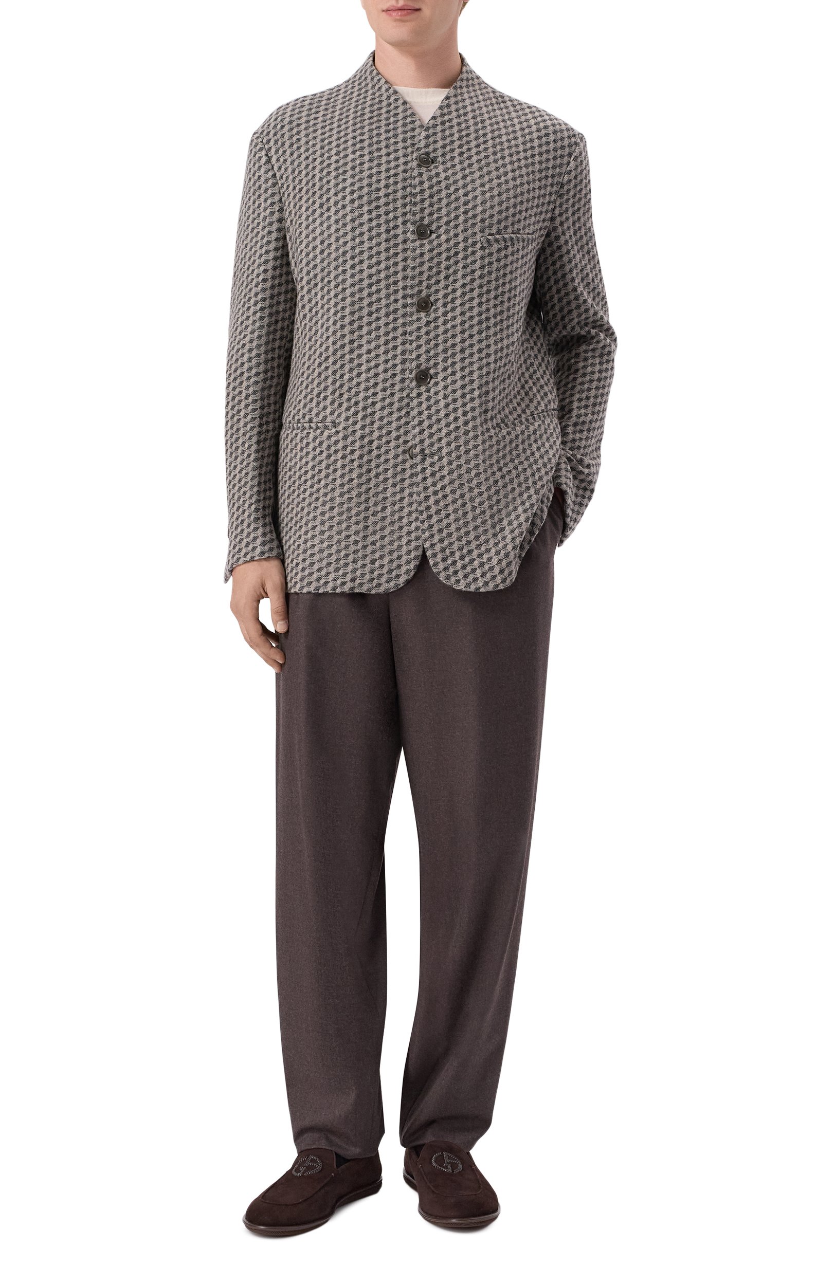 Пиджак из кашемира и шерсти GIORGIO ARMANI серого цвета по цене 496000 руб., арт. GM004464/TE23795, фото 2 Пиджак из кашемира и шерсти GIORGIO ARMANI, арт. GM004464/TE23795, фото 2