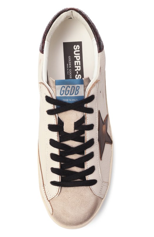 Кожаные кеды Super-Star Golden Goose Deluxe Brand GMF00102.F007553 Кремовый  GMF00102.F007553 Фото 6