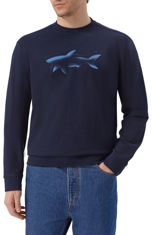Свитшот из лиоцелла и хлопка Paul&Shark 26411845 Синий  26411845 Фото 3