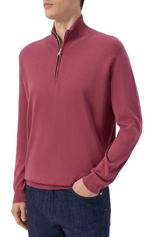 Хлопковый джемпер Andrea Campagna M5426-8062 Бордовый  M5426-8062 Фото 3