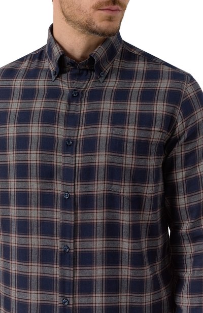 Рубашка из вискозы PAUL&SHARK темно-синего цвета по цене 35450 руб., арт. 15313126, фото 5 Рубашка из вискозы PAUL&SHARK, арт. 15313126, фото 5