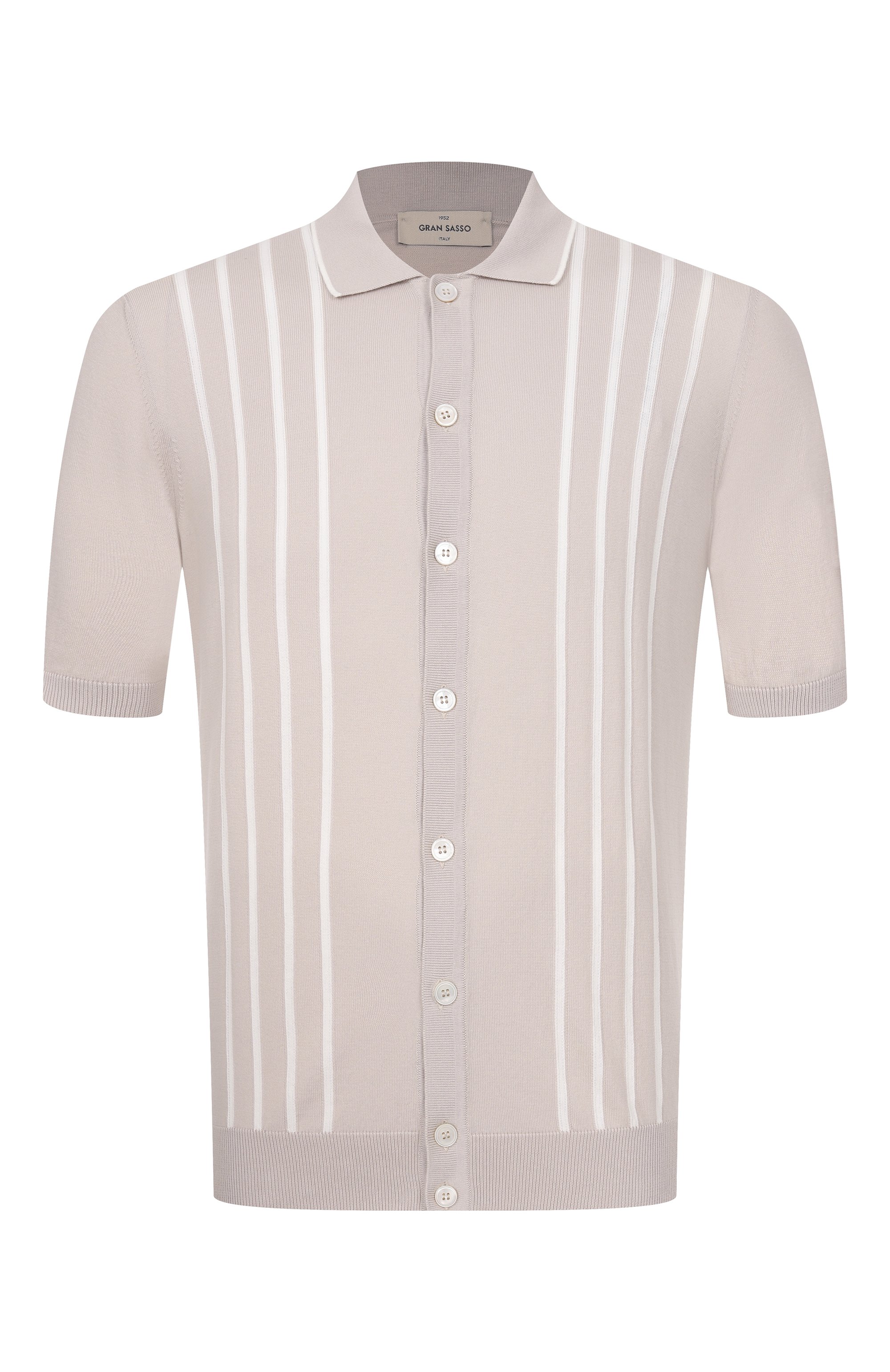 Хлопковая рубашка GRAN SASSO светло-бежевого цвета по цене 35300 руб., арт. 59135/18066, фото 1 Хлопковая рубашка GRAN SASSO, арт. 59135/18066, фото 1