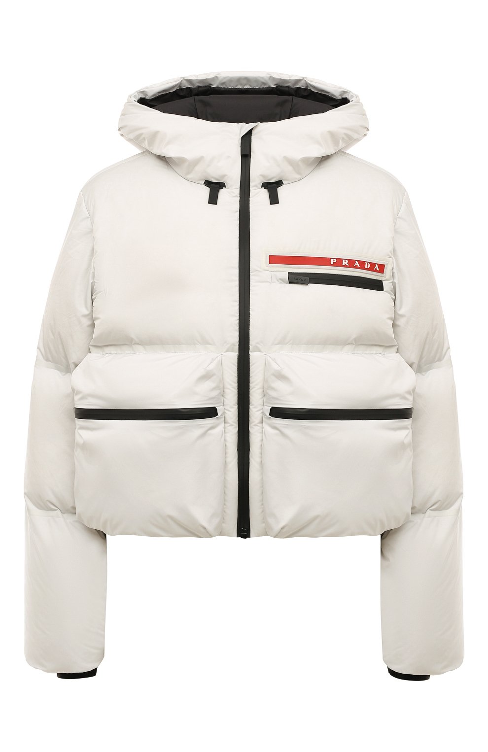 Пуховик prada linea rossa PRADA белого цвета по цене 250000 руб., арт. 29X698-1YV2-F0K74-202, фото 1 Пуховик prada linea rossa PRADA, арт. 29X698-1YV2-F0K74-202, фото 1