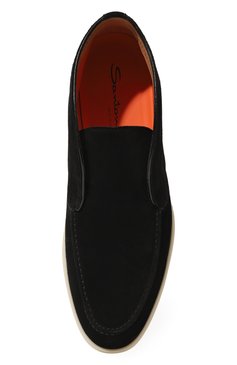 Мужские замшевые ботинки SANTONI черного цвета, арт. MGYG16715TICBSVUN01 | Фото 6 (Мужское Кросс-КТ: Ботинки-обувь; Материал внутренний: Натуральная кожа; Материал сплава: Проставлено; Нос: Не проставлено; Материал утеплителя: Без утеплителя; Подошва: Плоская; Драгоценные камни: Проставлено; Материал внешний: Замша)