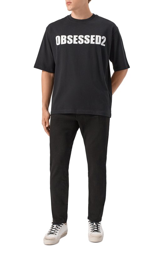 Хлопковая футболка Dsquared2 S74GD1478/D20033 Чёрный  S74GD1478/D20033 Фото 2