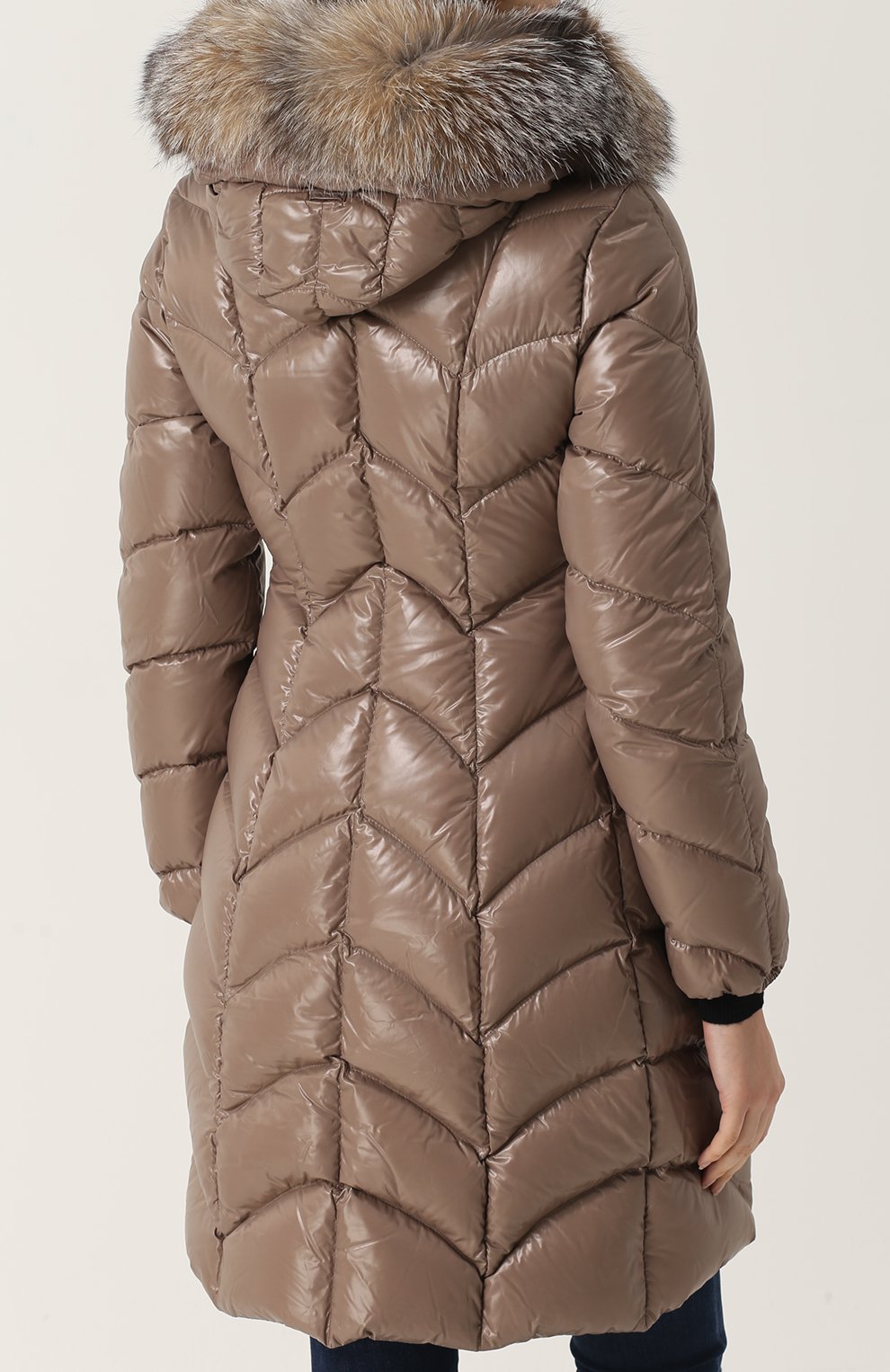 Стеганый пуховик с меховой отделкой капюшона MONCLER, арт. C2-093-49980-25-68950, фото 4