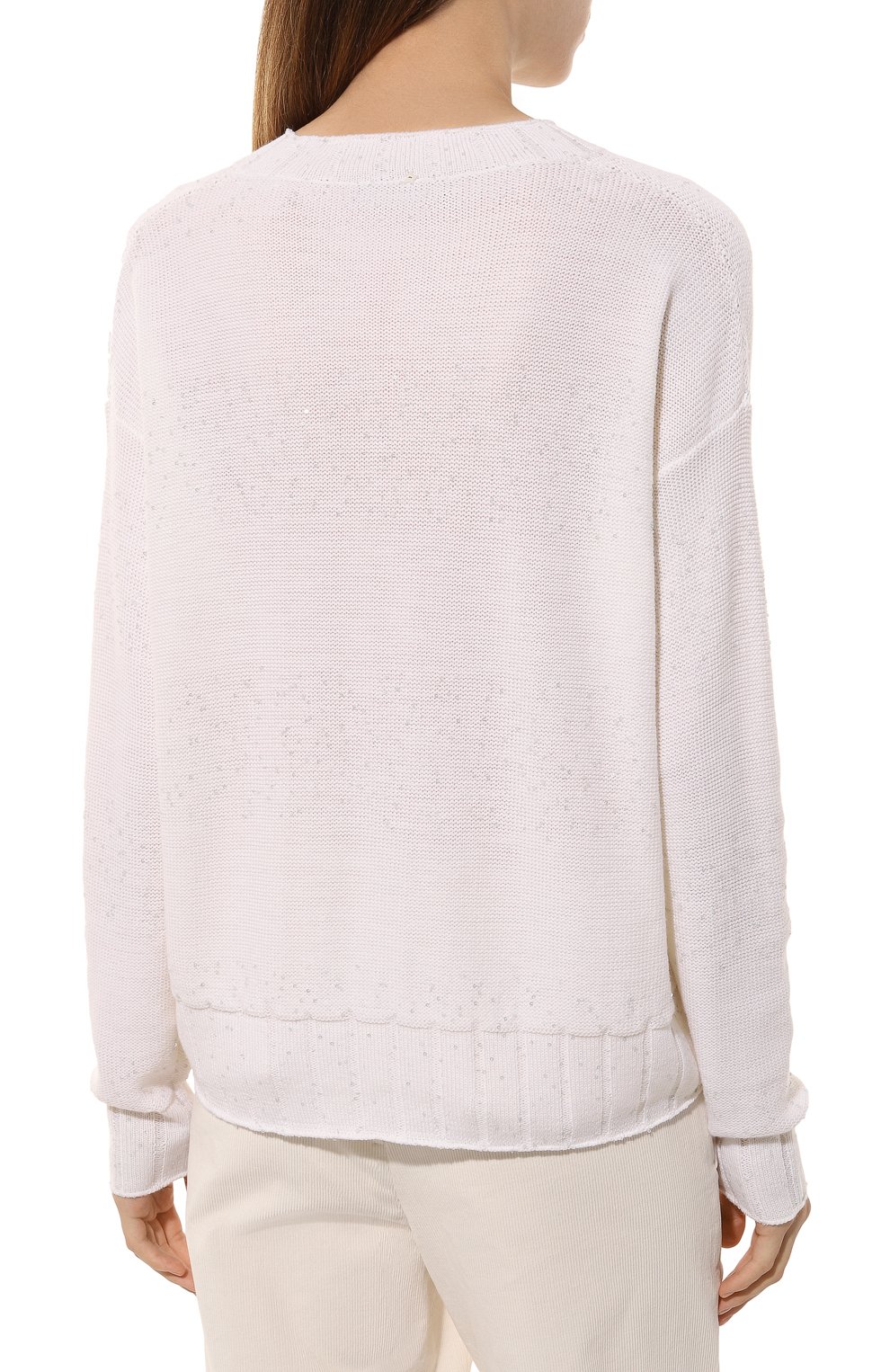 Шерстяной пуловер LORENA ANTONIAZZI белого цвета по цене 75150 руб., арт. A24117VM85A/2471, фото 4 Шерстяной пуловер LORENA ANTONIAZZI, арт. A24117VM85A/2471, фото 4