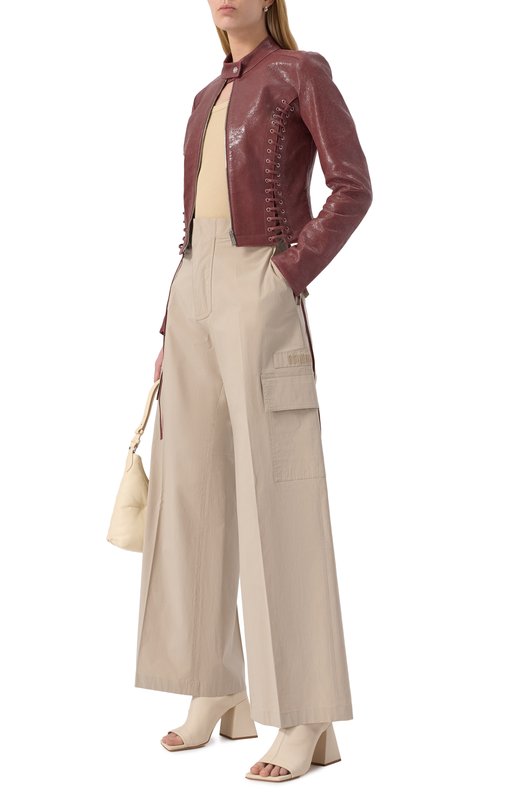 Кожаная куртка Blumarine P54 4L064W Бордовый  P54 4L064W Фото 2