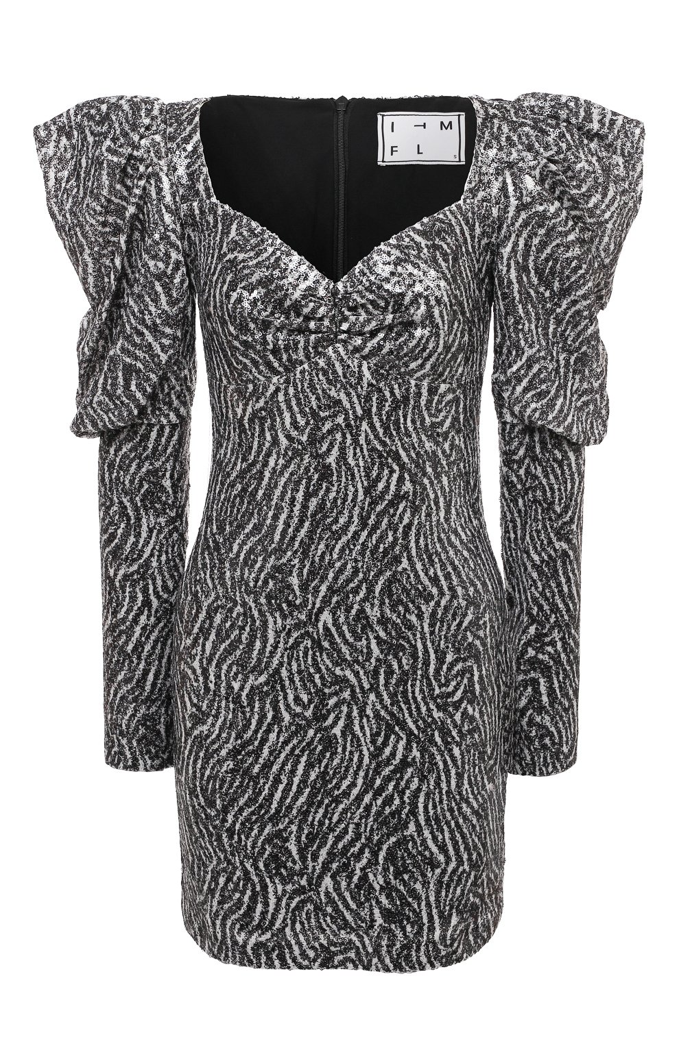 Платье с пайетками IN THE MOOD FOR LOVE черно-белого цвета по цене 66200 руб., арт. M0RAG DRESS, фото 1 Платье с пайетками IN THE MOOD FOR LOVE, арт. M0RAG DRESS, фото 1