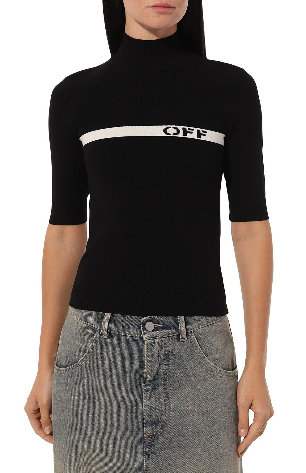 Водолазка из вискозы OFF-WHITE, арт. 0WHF051F24KNI001, фото 3