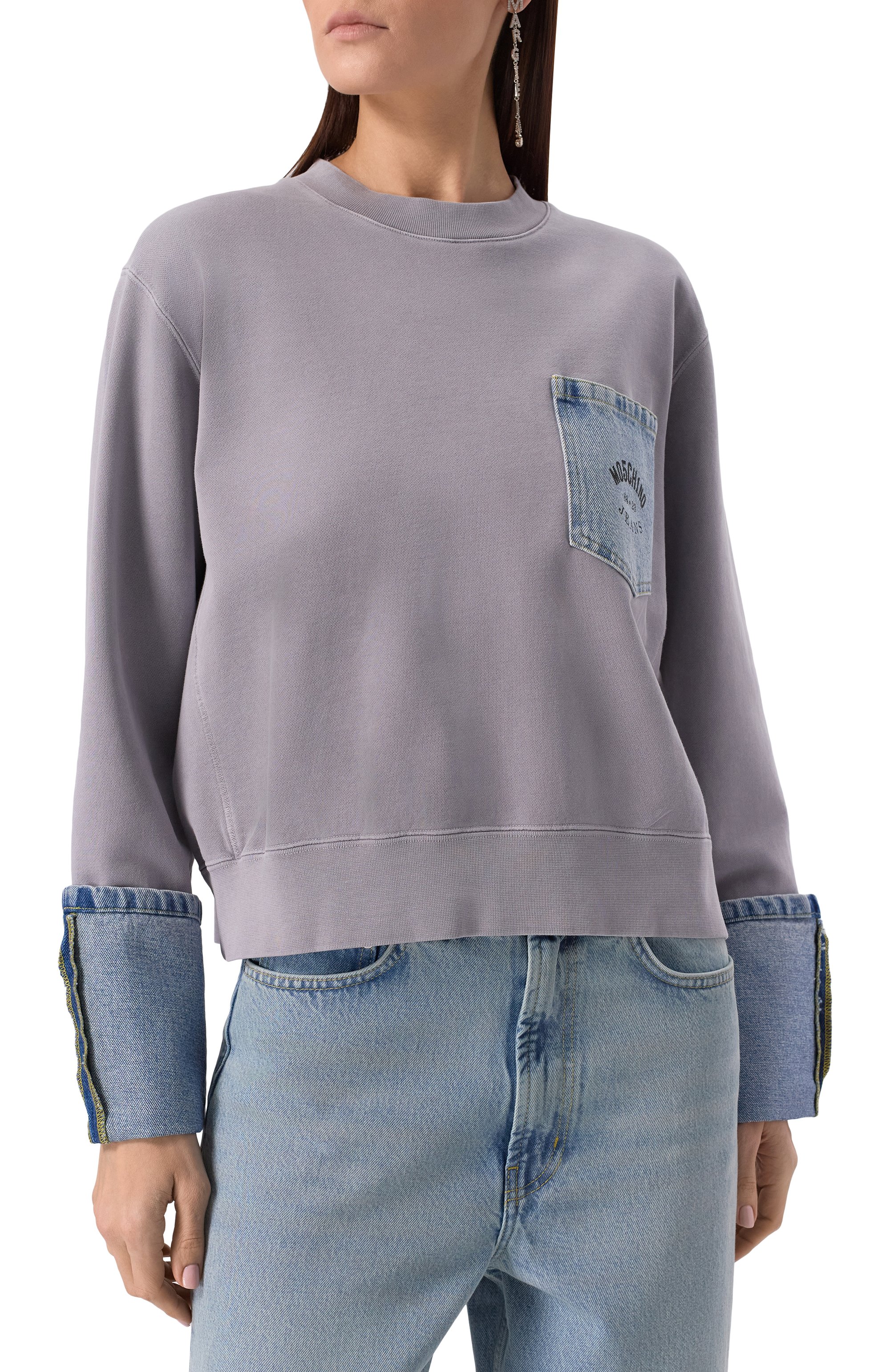 Хлопковый свитшот M05CH1NO JEANS, арт. A1709/3228, фото 3