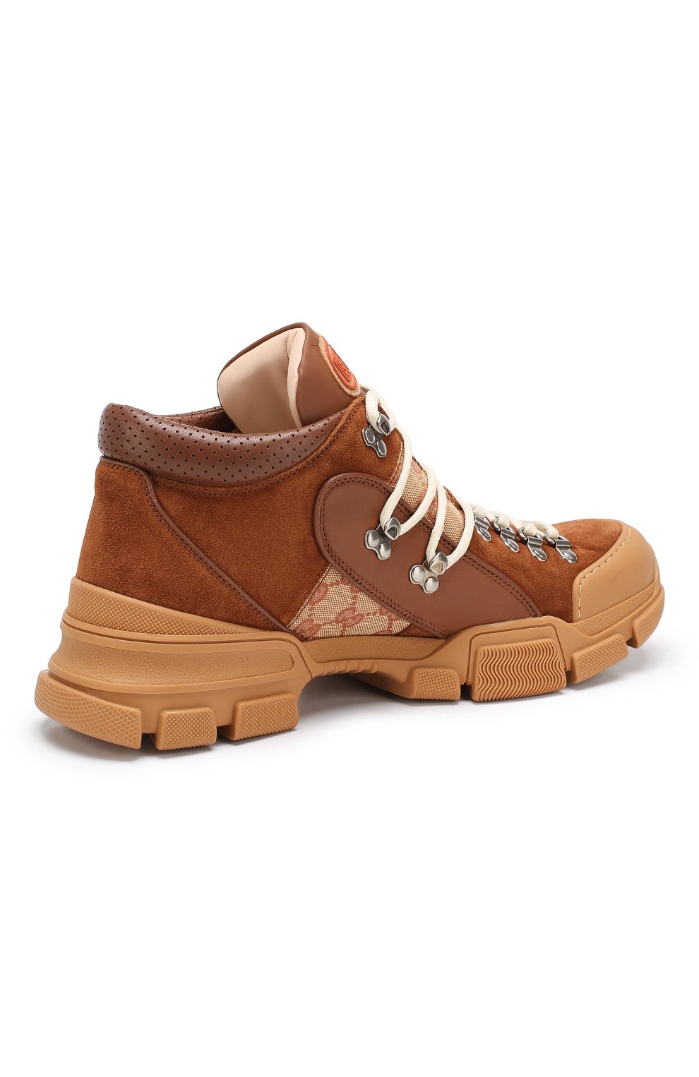 Кожаные кроссовки flashtrek gg GUCCI темно-бежевого цвета по цене 89950 руб., арт. 521680/0P310, фото 4 Кожаные кроссовки flashtrek gg GUCCI, арт. 521680/0P310, фото 4