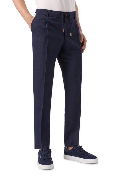 Брюки из шерсти и шелка CAPOBIANCO, арт. 18M804.LR00., фото 3