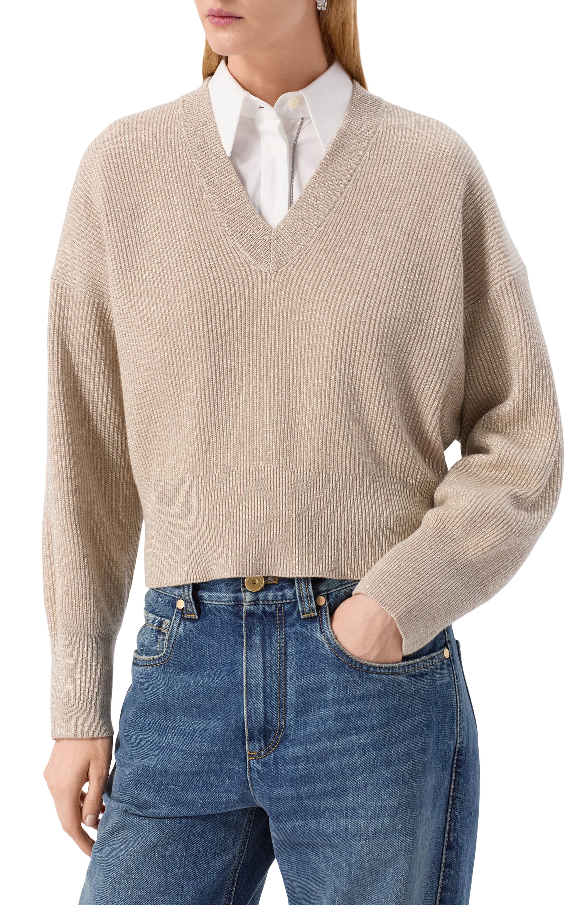 Свитер из кашемира и вискозы BRUNELLO CUCINELLI, арт. M1E224702, фото 3