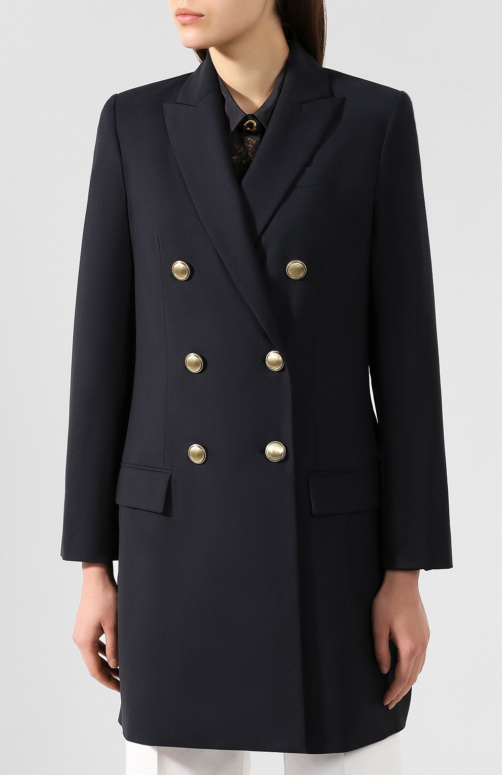 Шерстяное пальто BRUNELLO CUCINELLI темно-синего цвета по цене 325000 руб., арт. M0W079311, фото 3 Шерстяное пальто BRUNELLO CUCINELLI, арт. M0W079311, фото 3