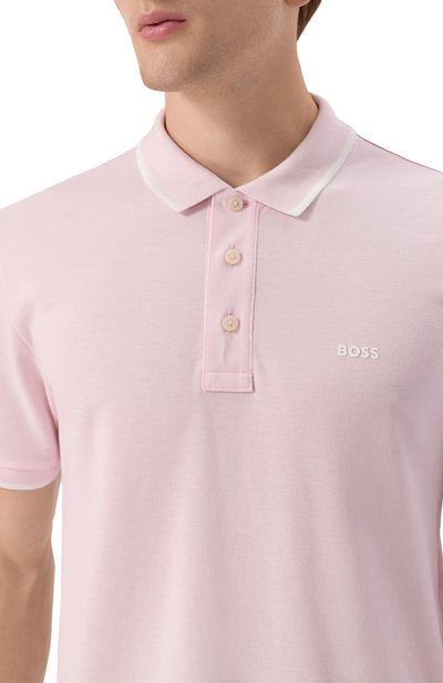 Хлопковое поло BOSS, арт. 50494697, фото 5