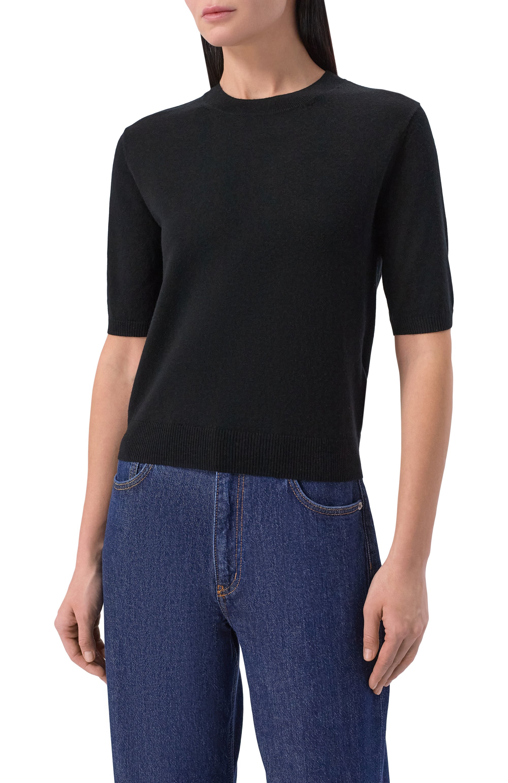 Пуловер из шерсти и кашемира WEEKEND MAX MARA черного цвета по цене 29100 руб., арт. WKDMAREA, фото 3 Пуловер из шерсти и кашемира WEEKEND MAX MARA, арт. WKDMAREA, фото 3