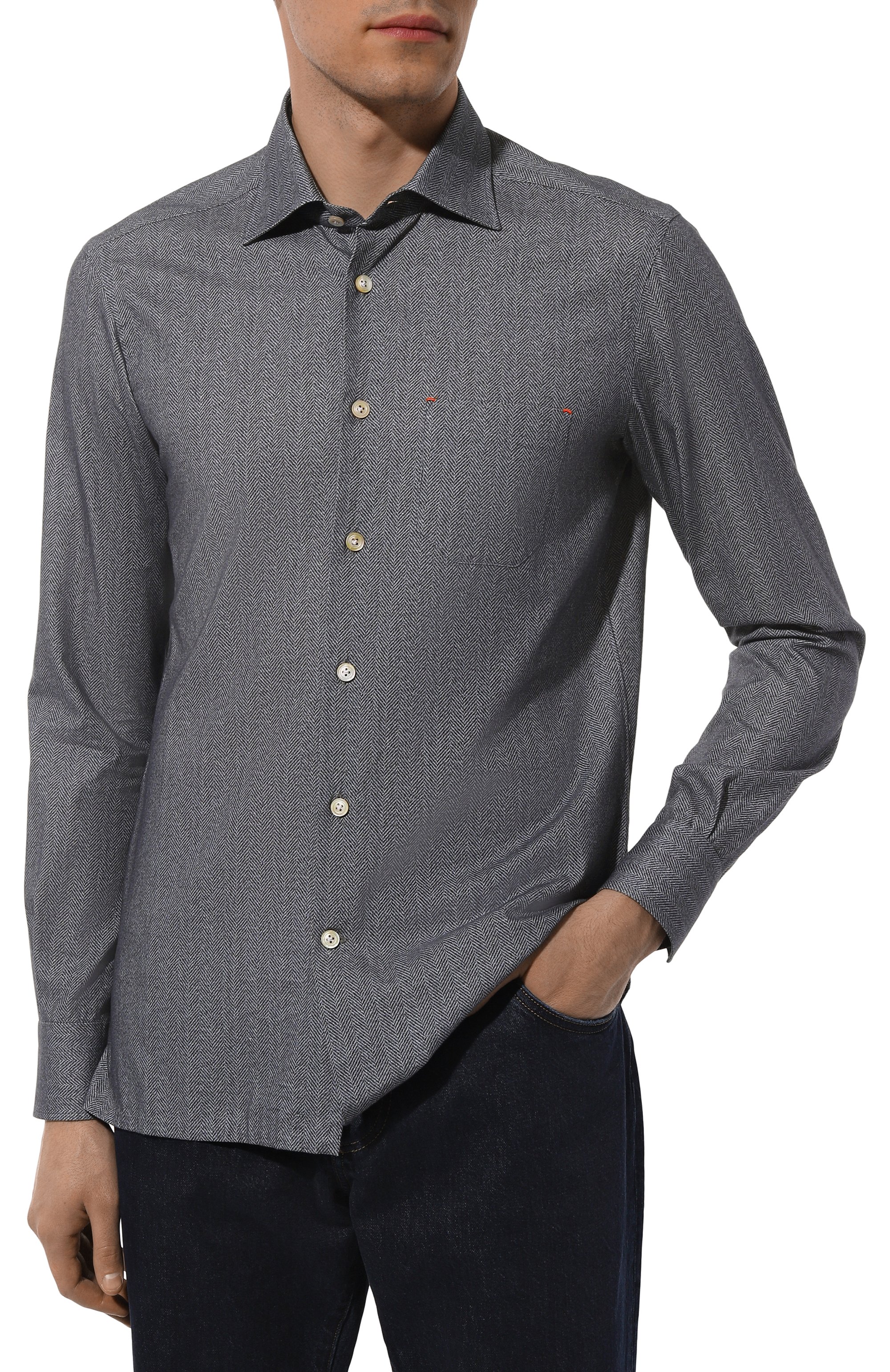 Хлопковая рубашка KITON, арт. UMCNERH0908604, фото 3