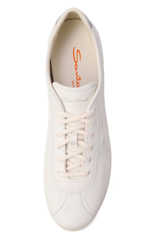 Кожаные кеды Santoni WBYG61449TIRTFIY Белый  WBYG61449TIRTFIY Фото 6