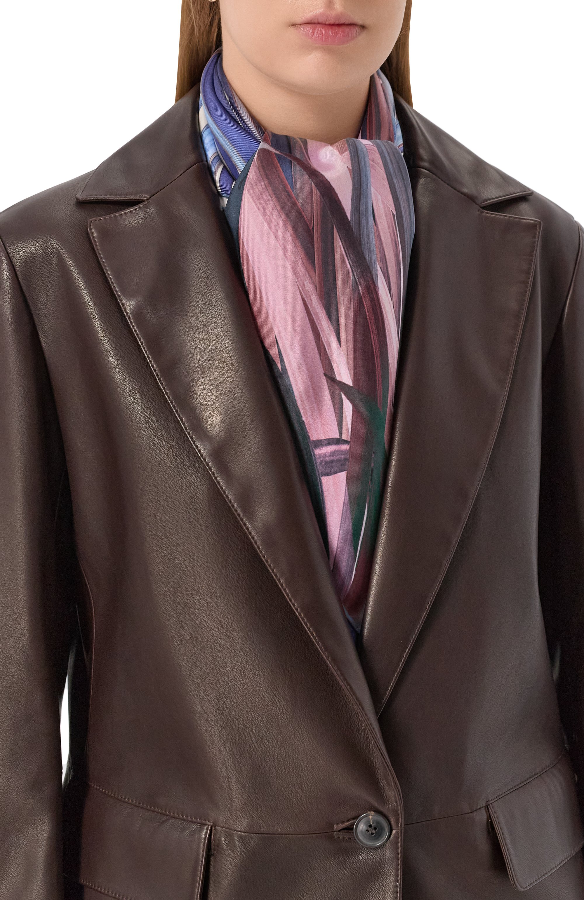 Шелковый платок ELIE SAAB фиолетового цвета по цене 49350 руб., арт. 710009236, фото 2 Шелковый платок ELIE SAAB, арт. 710009236, фото 2