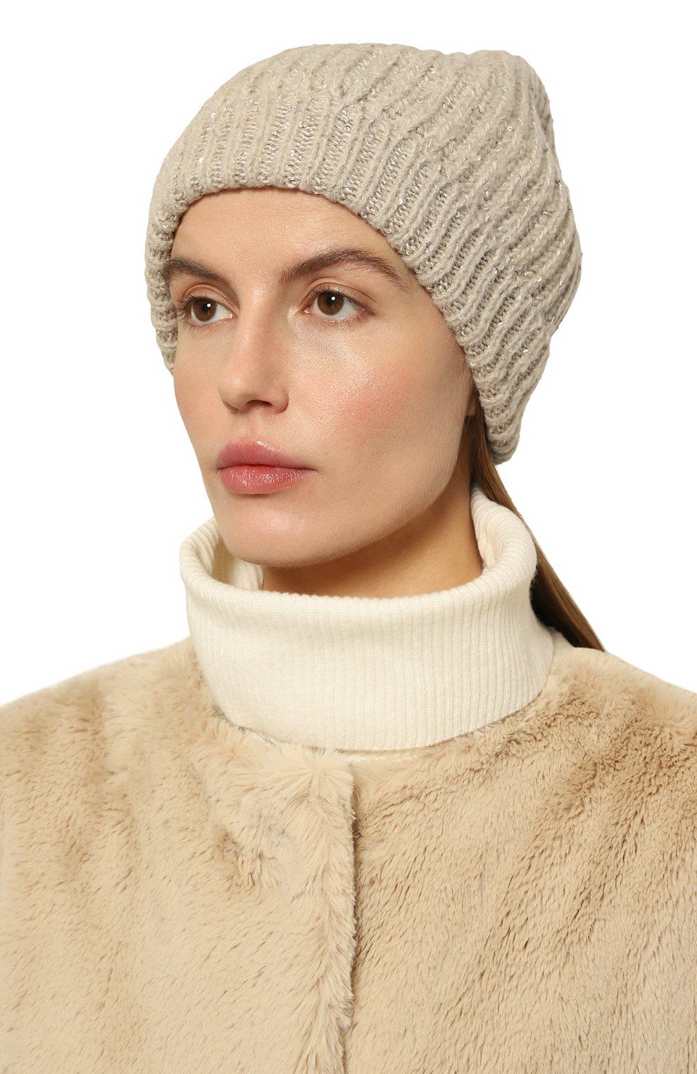 Шапка ANTONELLI FIRENZE бежевого цвета по цене 22150 руб., арт. 41339M/40852, фото 2 Шапка ANTONELLI FIRENZE, арт. 41339M/40852, фото 2