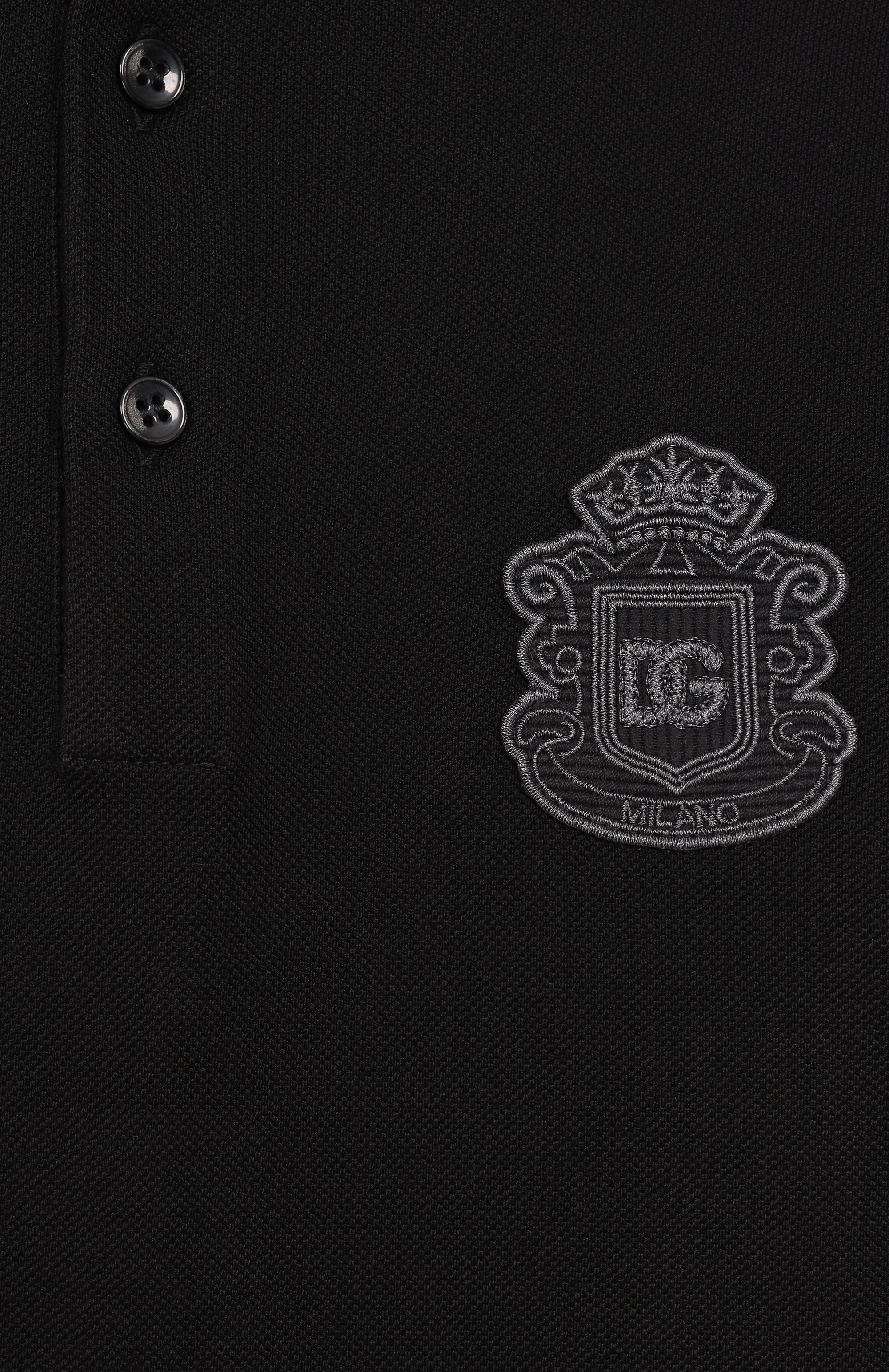 Хлопковое поло DOLCE & GABBANA черного цвета по цене 27250 руб., арт. L4JT8V/G7P1Q, фото 3 Хлопковое поло DOLCE & GABBANA, арт. L4JT8V/G7P1Q, фото 3