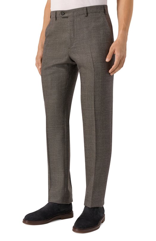 Шерстяные брюки Brioni RPC60N/0DA59 Коричневый  RPC60N/0DA59 Фото 3