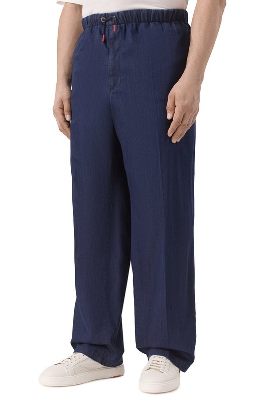 Хлопковые брюки Kiton UPR003LK0620F02 Синий  UPR003LK0620F02 Фото 3