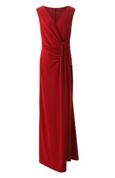 Женское платье KITON красного цвета, арт. D56327K04S7515 | Фото 1 (Длина Ж (юбки, платья, шорты): Макси; Драгоценные камни: Проставлено; Материал сплава: Проставлено; Женское Кросс-КТ: Платье-одежда; Случай: Вечерний; С�тили: Гламурный; Рукава: Без рукавов; Материал внешний: Синтетический материал)