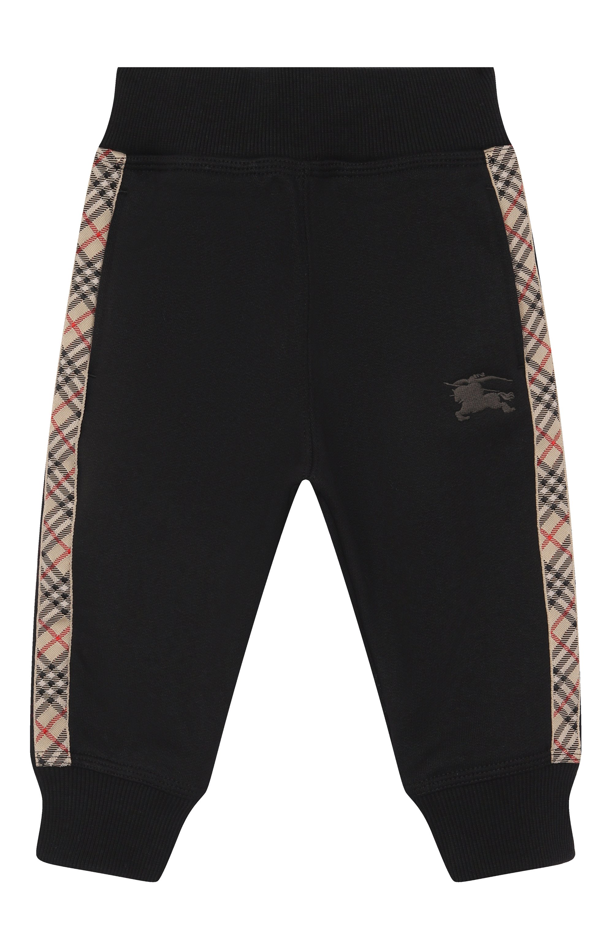 Хлопковые джоггеры BURBERRY черного цвета по цене 29950 руб., арт. 8112686, фото 1 Хлопковые джоггеры BURBERRY, арт. 8112686, фото 1