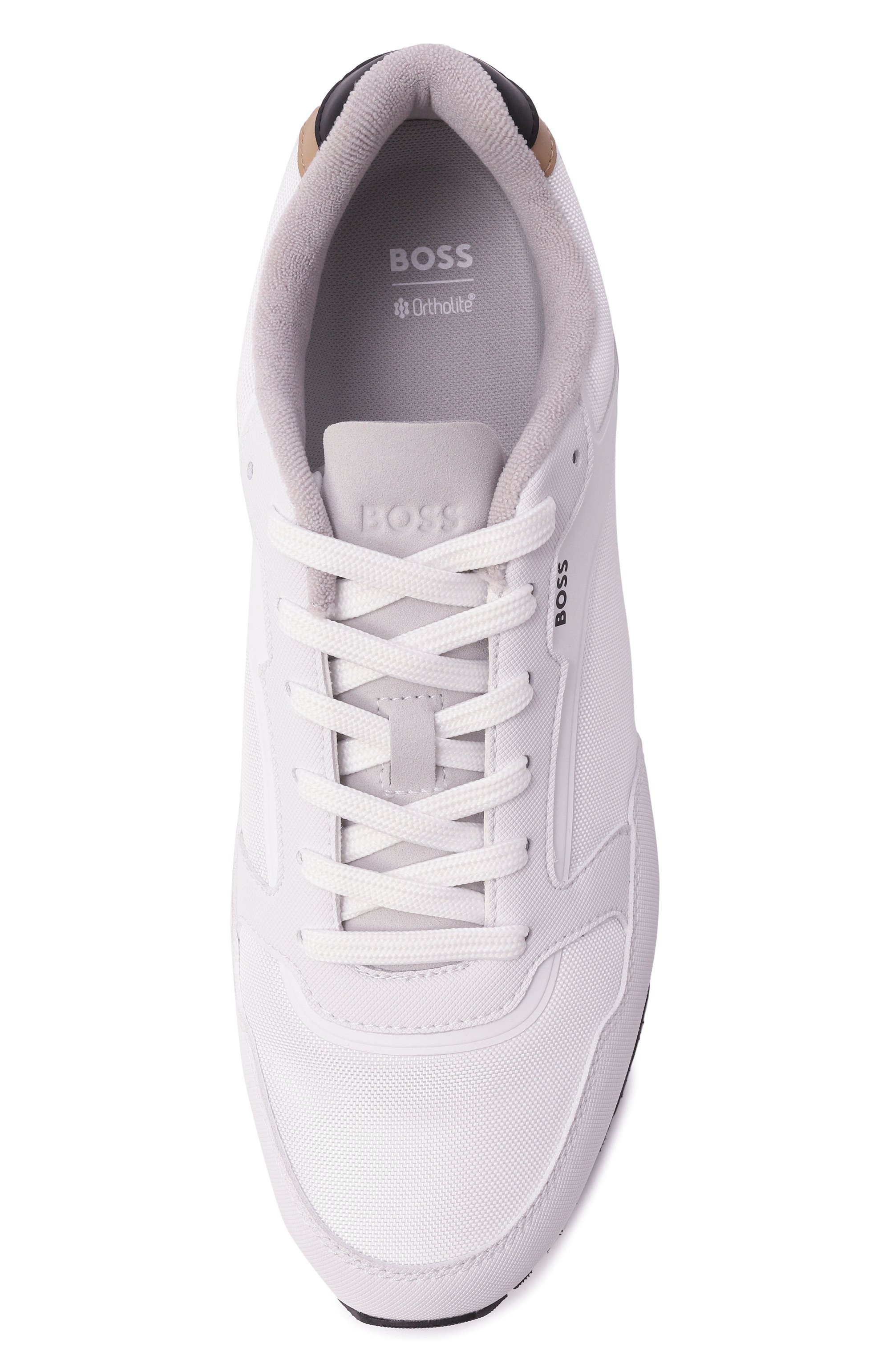 Комбинированные кроссовки parkour BOSS белого цвета по цене 29950 руб., арт. 50552914, фото 6 Комбинированные кроссовки parkour BOSS, арт. 50552914, фото 6