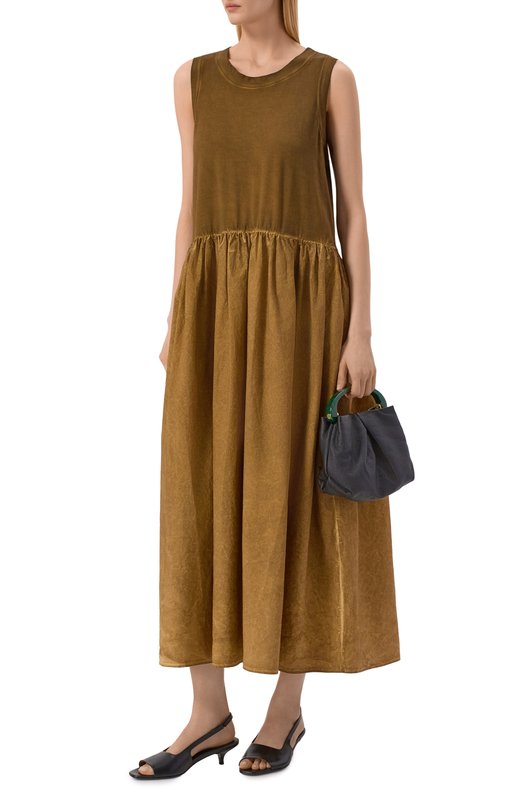 Хлопковое платье Uma Wang S2 M UP5057 Коричневый  S2 M UP5057 Фото 2