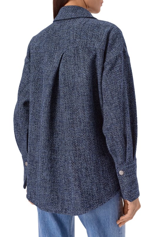 Твидовая рубашка BOSS Orange 50551844 Синий  50551844 Фото 4