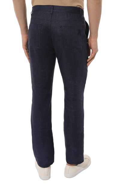 Льняные брюки ZILLI темно-синего цвета по цене 141500 руб., арт. M0Z-D0180-LIN01/R001, фото 4 Льняные брюки ZILLI, арт. M0Z-D0180-LIN01/R001, фото 4