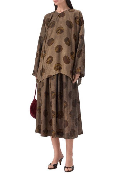 Блузка UMA WANG коричневого цвета по цене 115000 руб., арт. W1 M UP1012, фото 2 Блузка UMA WANG, арт. W1 M UP1012, фото 2