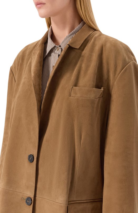 Замшевый жакет Weekend Max Mara R0LANDA Бежевый  R0LANDA Фото 5