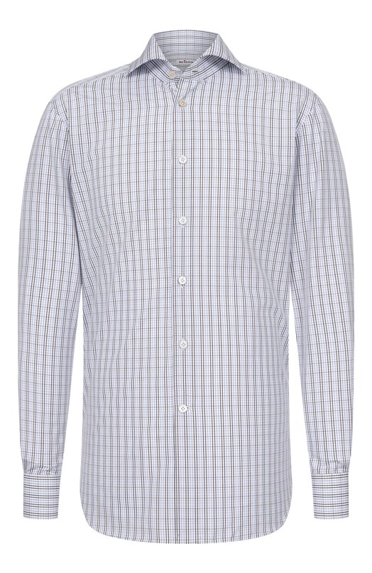 Хлопковая сорочка Kiton UCCH0948223 Голубой UCCH0948223