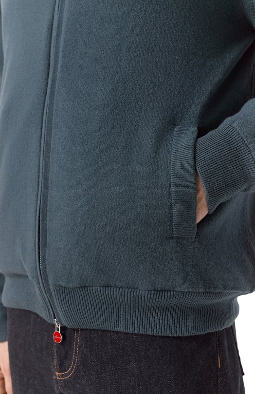 Кашемировый кардиган с подкладкой из овчины Kiton UMK1489K325 Зелёный  UMK1489K325 Фото 5