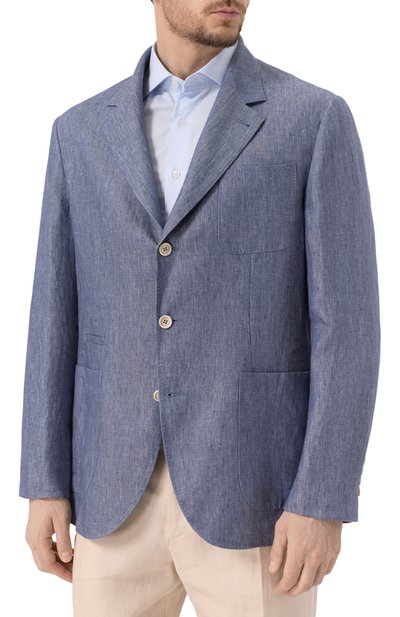 Льняной пиджак BRUNELLO CUCINELLI, арт. MS4987BND, фото 4