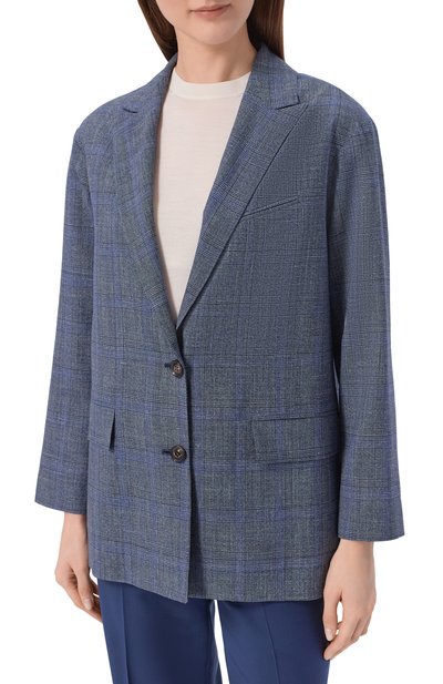 Жакет из шерсти и шелка KITON синего цвета по цене 580500 руб., арт. D53502K0944G, фото 3 Жакет из шерсти и шелка KITON, арт. D53502K0944G, фото 3